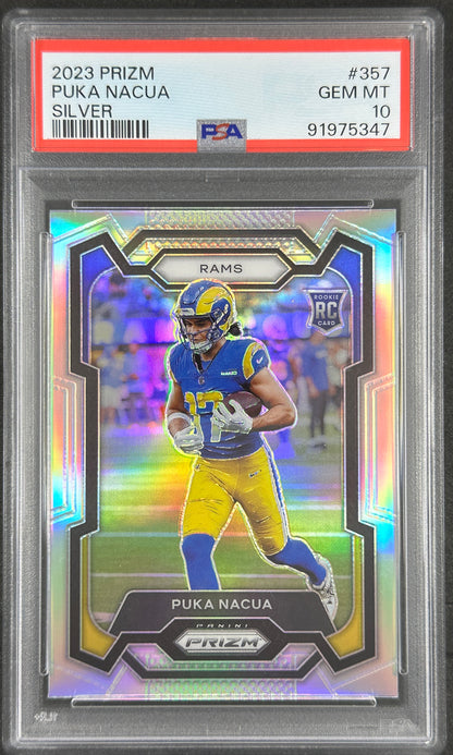 Puka Nacua Prizm Silver Rookie PSA 10 Rams