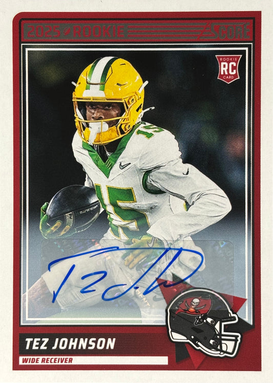 Tez Johnson Score Auto Rookie Buccaneers