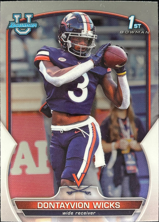 Dontayvion Wicks Bowman U Chrome 1st Packers