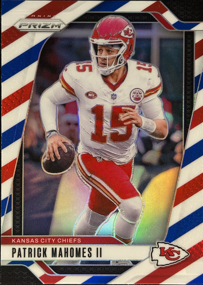 Patrick Mahomes Prizm Red White Blue