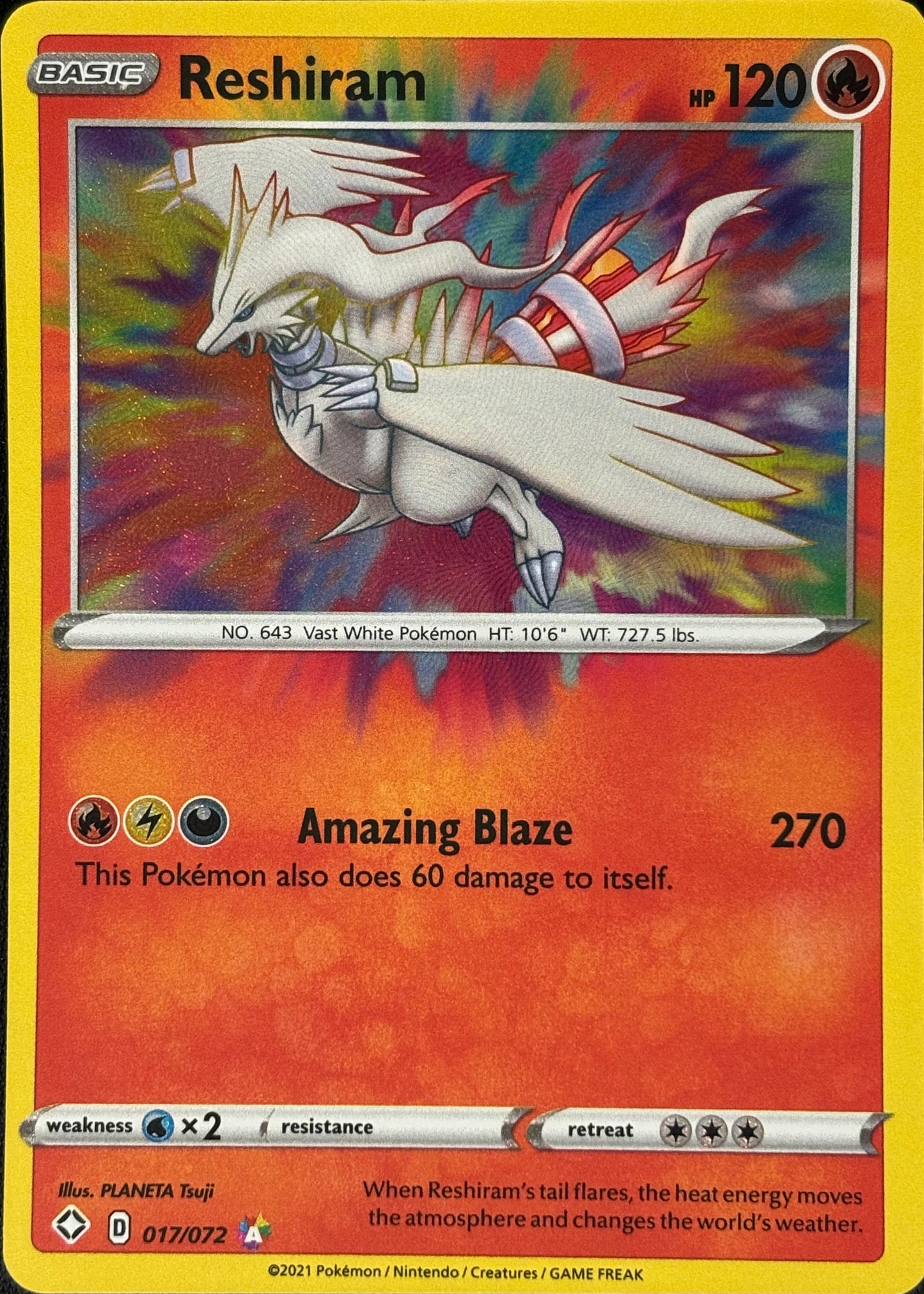 Reshiram Shining Fates Pokémon 017/072