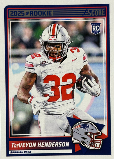 TreVeyon Henderson Score Rookie Patriots Sports Card