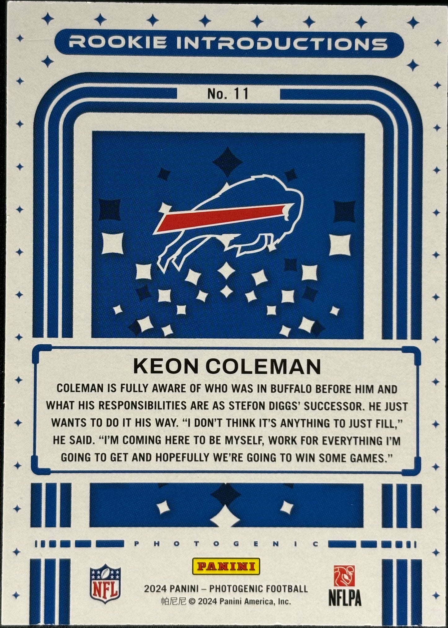 Keon Coleman Photogenic Rookie Introductions /150