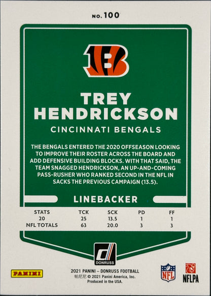 Trey Hendrickson Holo No Name Donruss 2021 Bengals