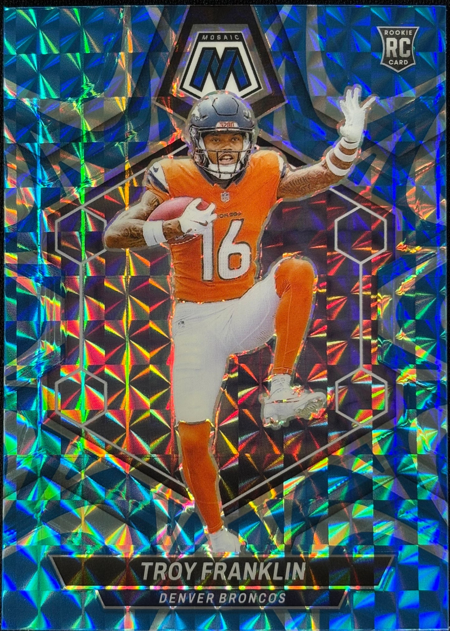 Troy Franklin Mosaic Blue Reactive Rookie