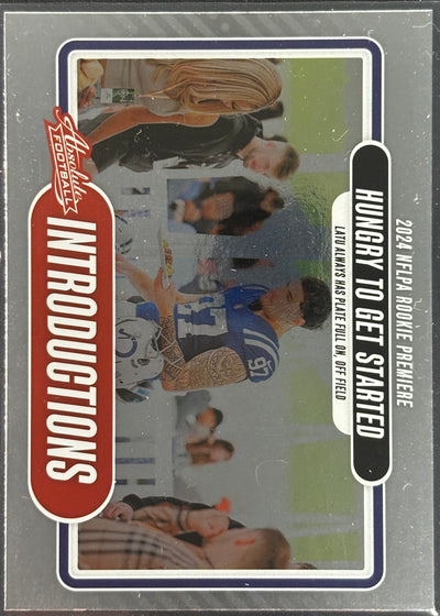 Laiatu Latu Introductions Rookie Hungry to Get Started Absolute Colts Sports Card