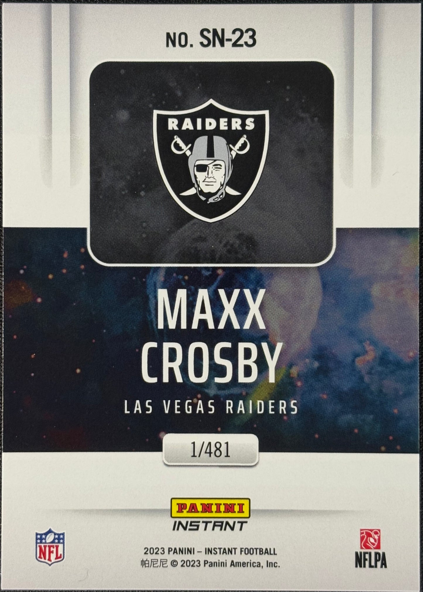 Maxx Crosby Panini Instant Supernova 1/481