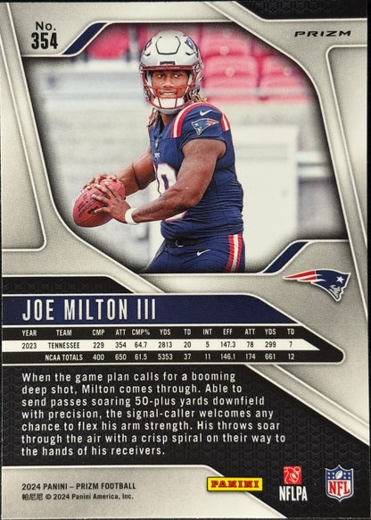 Joe Milton II Prizm Green Pulsar Rookie