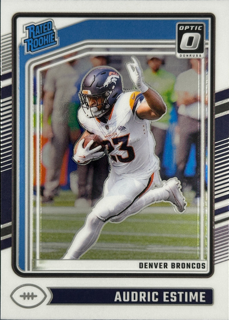 Audric Estime Optic Rated Rookie Broncos Saints