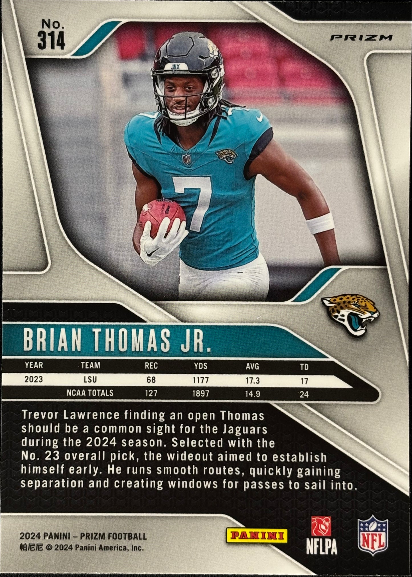 Brian Thomas Jr. Prizm Green Rookie