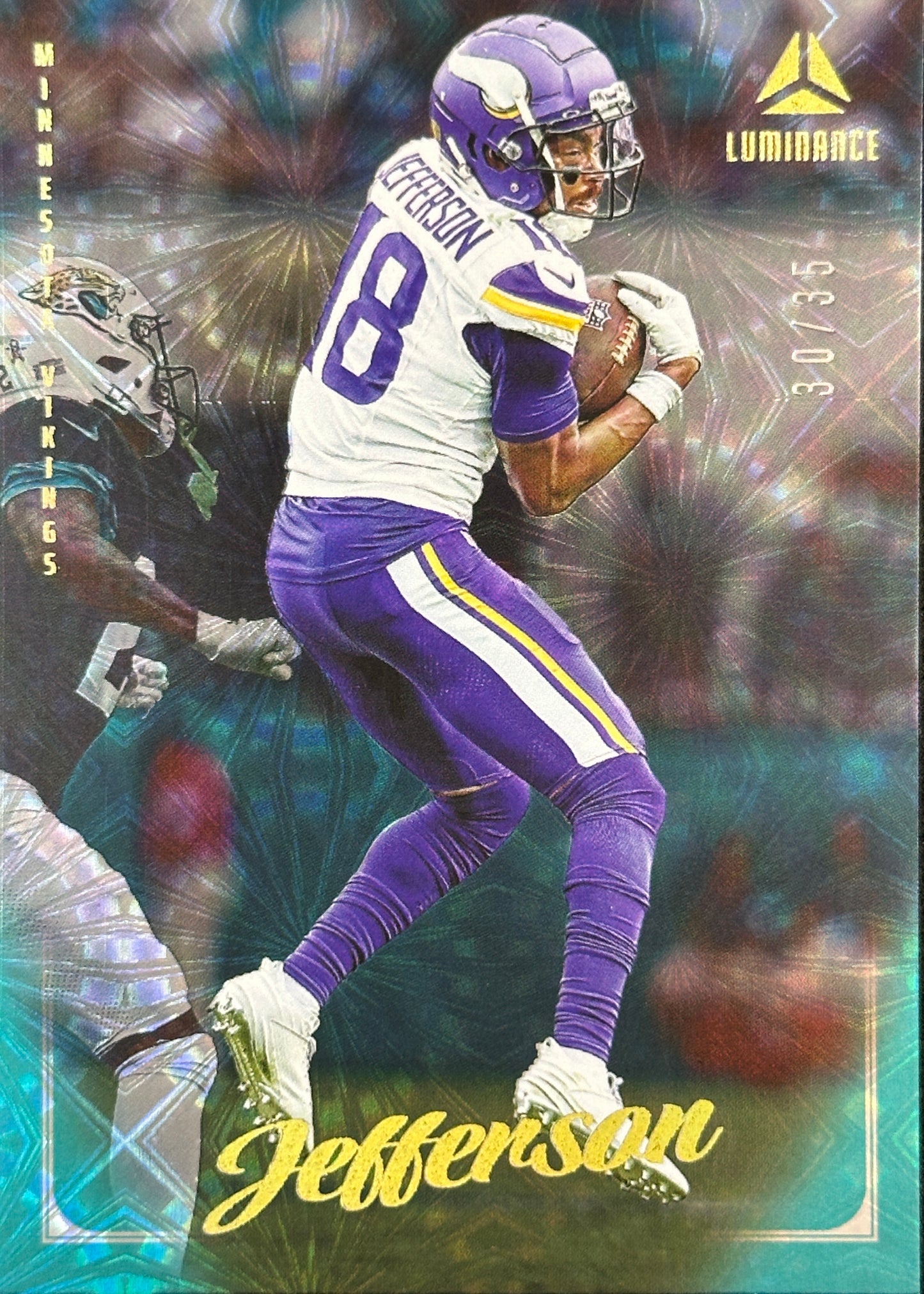 Justin Jefferson /35 Luminance Teal Fireworks Vikings