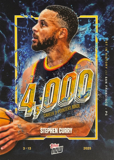 Stephen Curry 4,000 Career 3-Points Topps Now