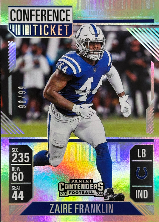 Zaire Franklin /99 Conference Ticket Contenders Colts