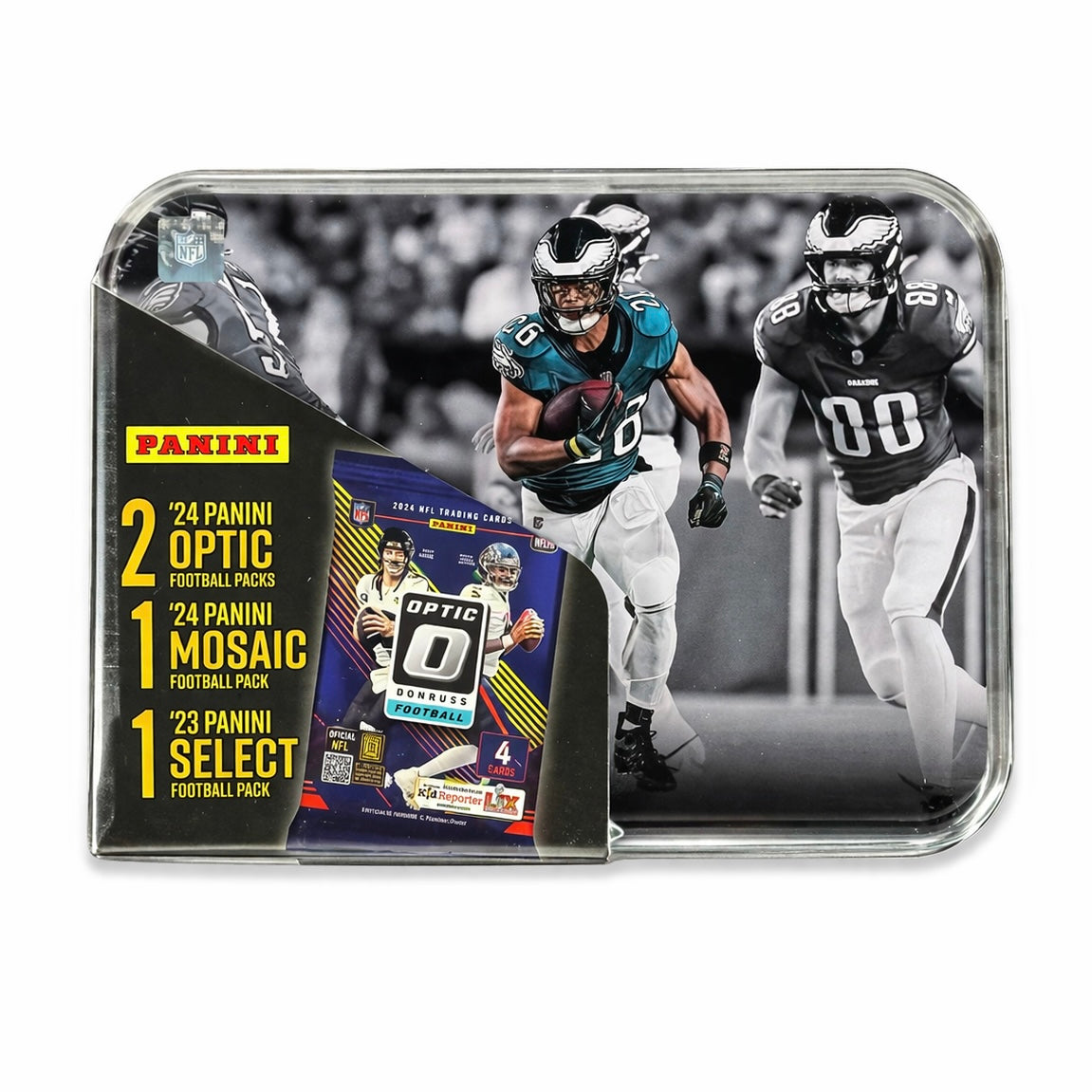 2023-24 Panini NFL Collector Tin Optic, Mosaic, Select SEALED Saquon Barkley Sports Card