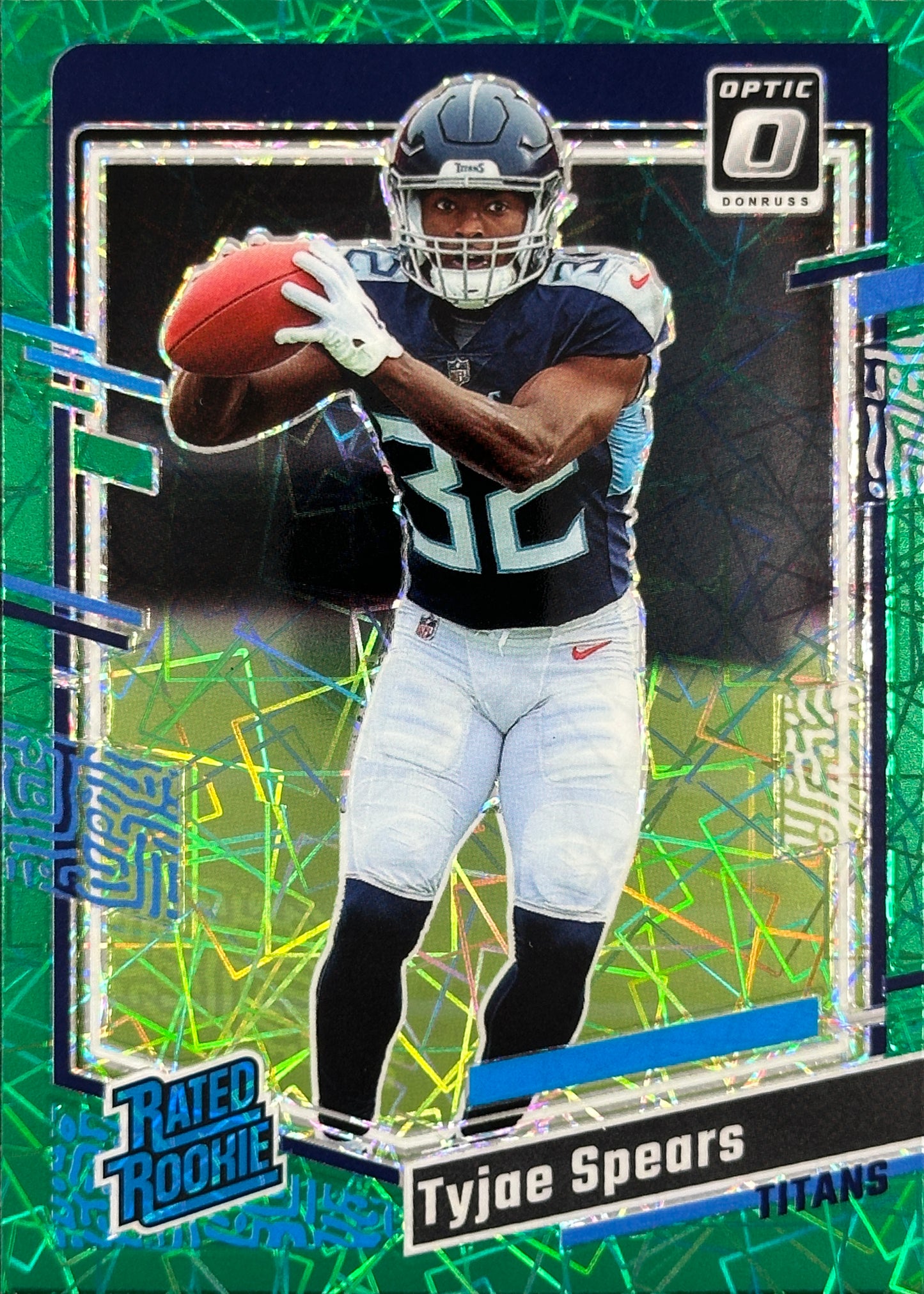 Tyjae Spears Green Velocity Optic Rated Rookie Titans