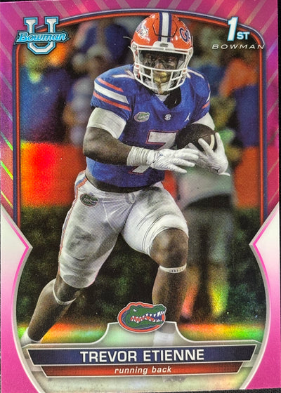 Trevor Etienne Jr. Bowman U Chrome Pink 1st Panthers Sports Card