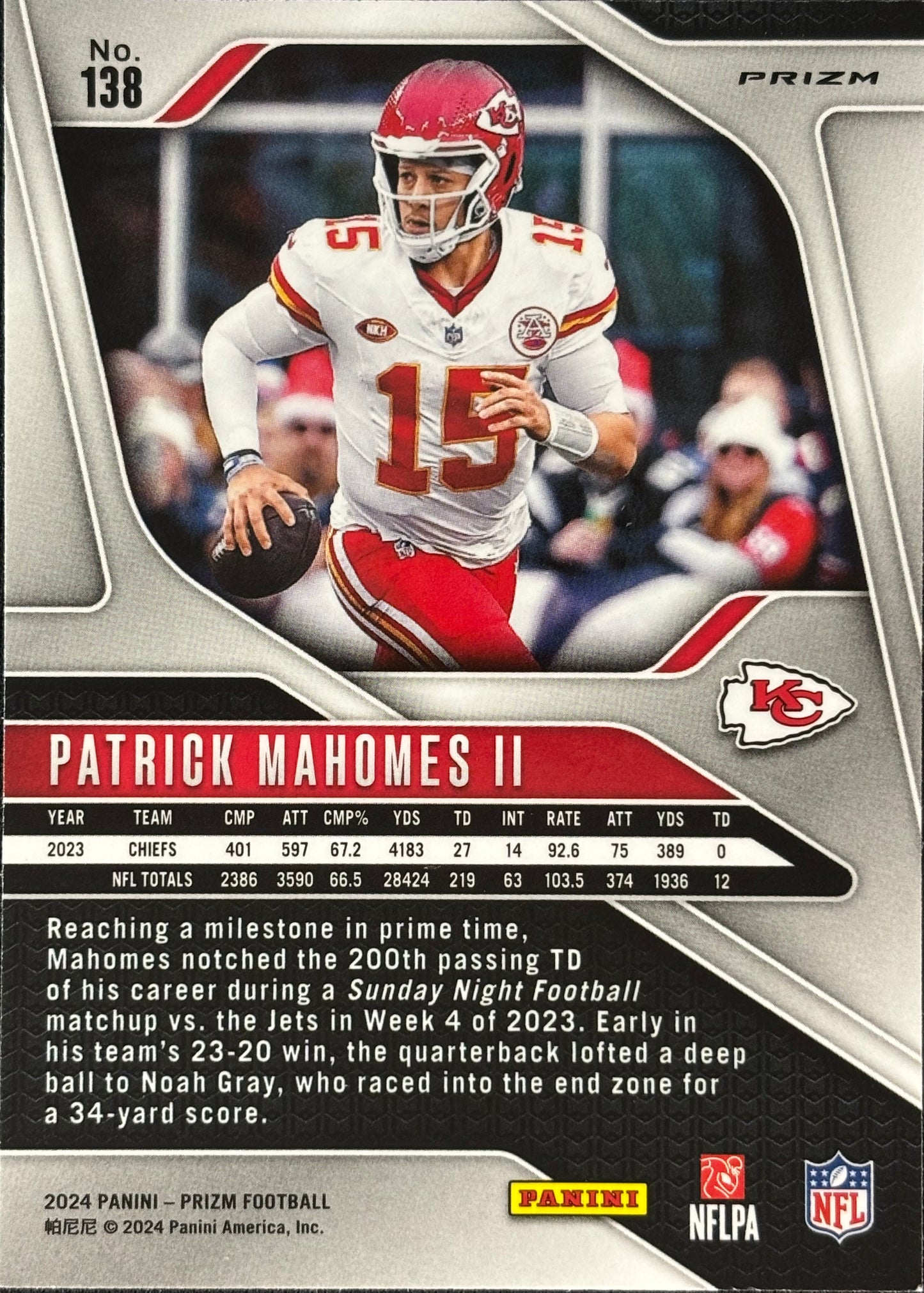 Patrick Mahomes Prizm Red White Blue