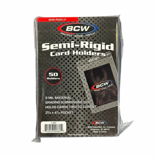 50 BCW Simi-Rigid Card Holders - Grading Submission Size
