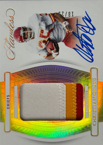 Christian Okoye Flawless Patch Auto /25 Chiefs