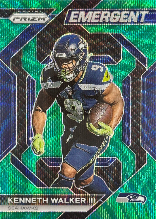 Kenneth Walker III Green Wave Emergent Prizm Seahawks