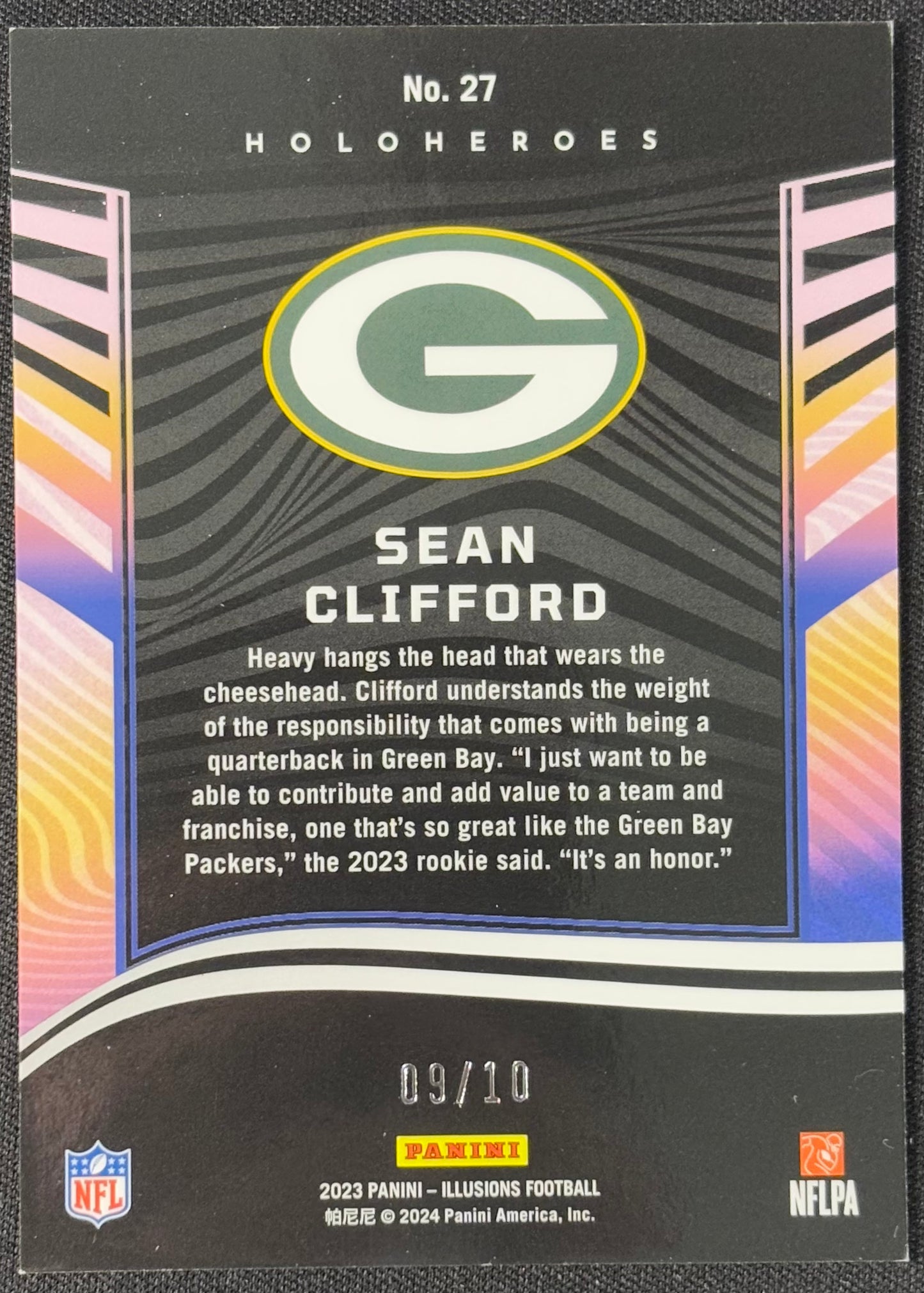 *Damaged* Sean Clifford Illusions Rookie Holoheroes Gold /10