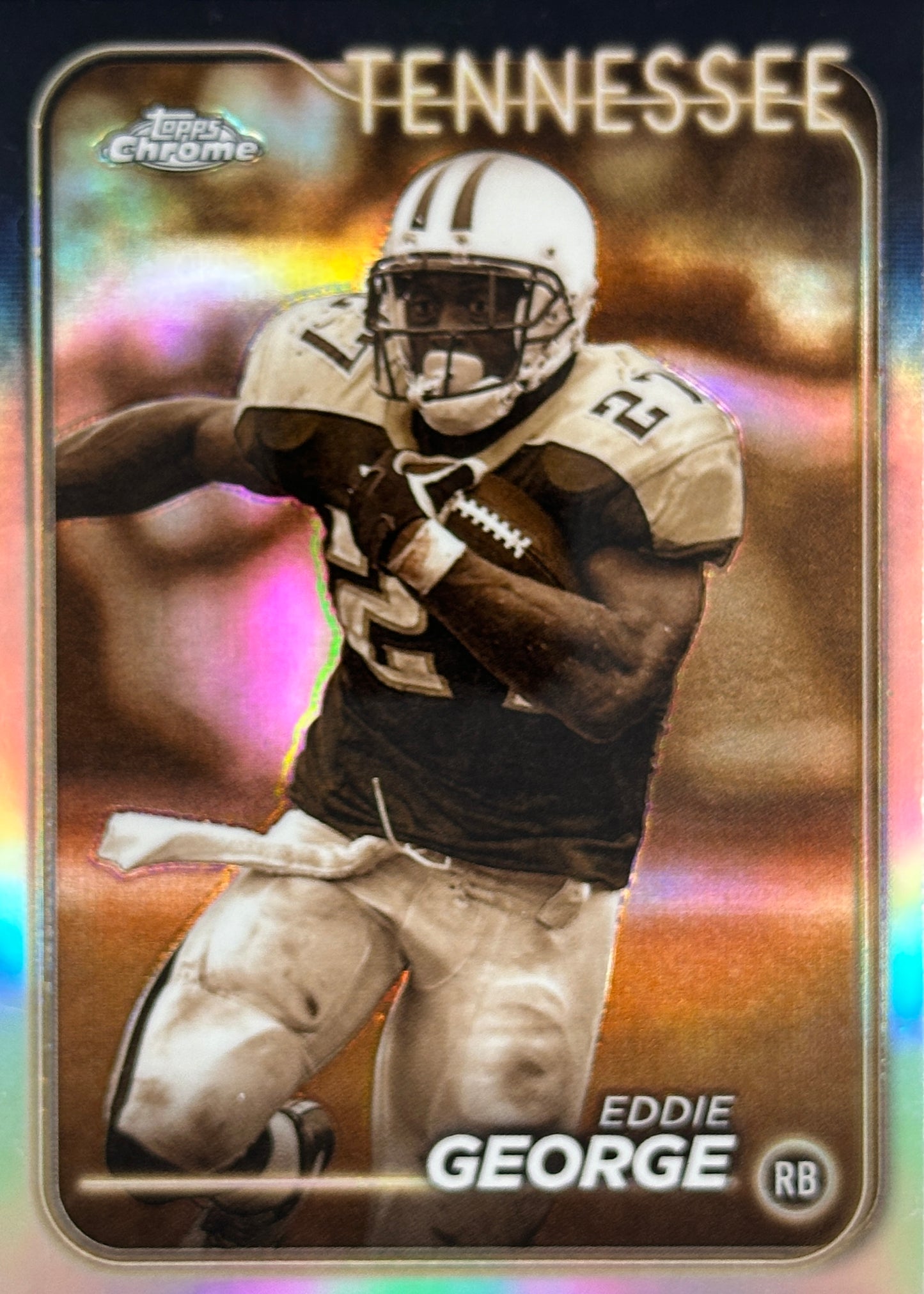 Eddie George Sepia Refractor Topps Chrome Titans