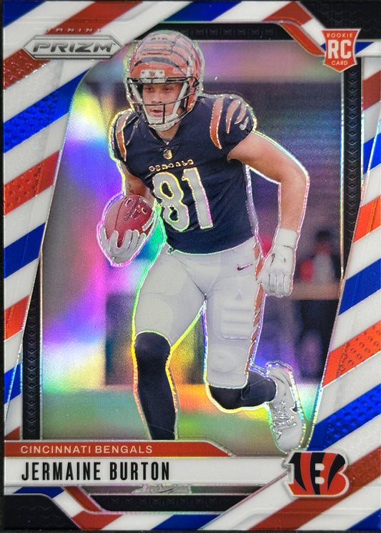 Jermaine Burton Red White Blue Rookie Prizm Bengals