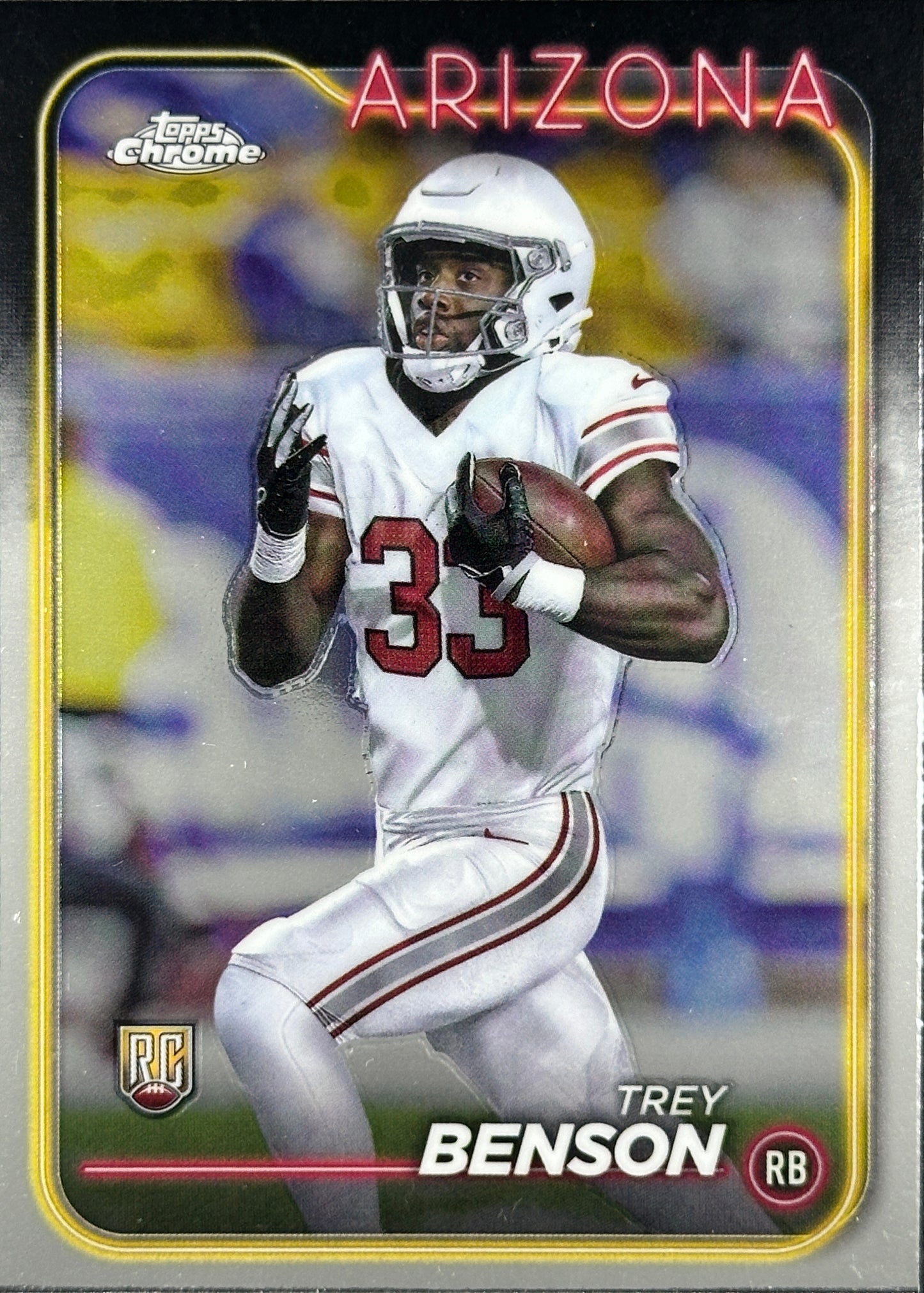 Trey Benson Topps Chrome Rookie Cardinals Sports Card