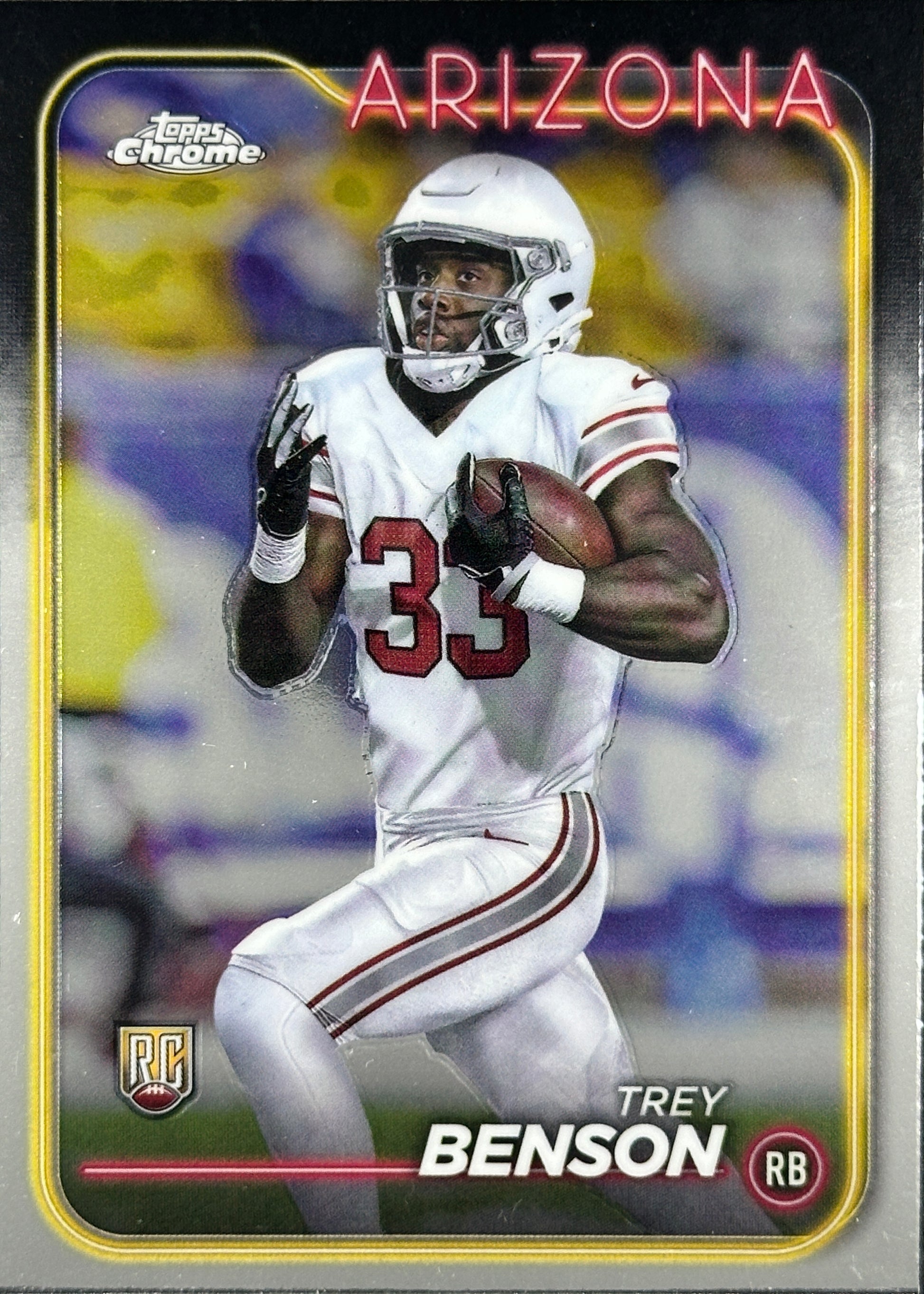 Trey Benson Topps Chrome Rookie Cardinals Sports Card
