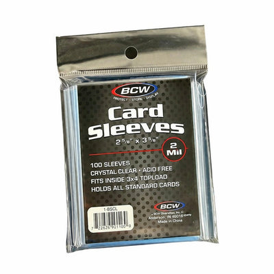 100 BCW Card Sleeves - Crystal Clear - Penny Sleeves