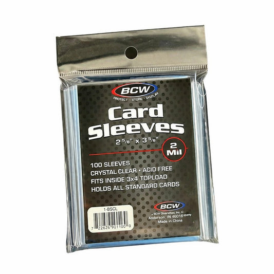 100 BCW Card Sleeves - Crystal Clear - Penny Sleeves