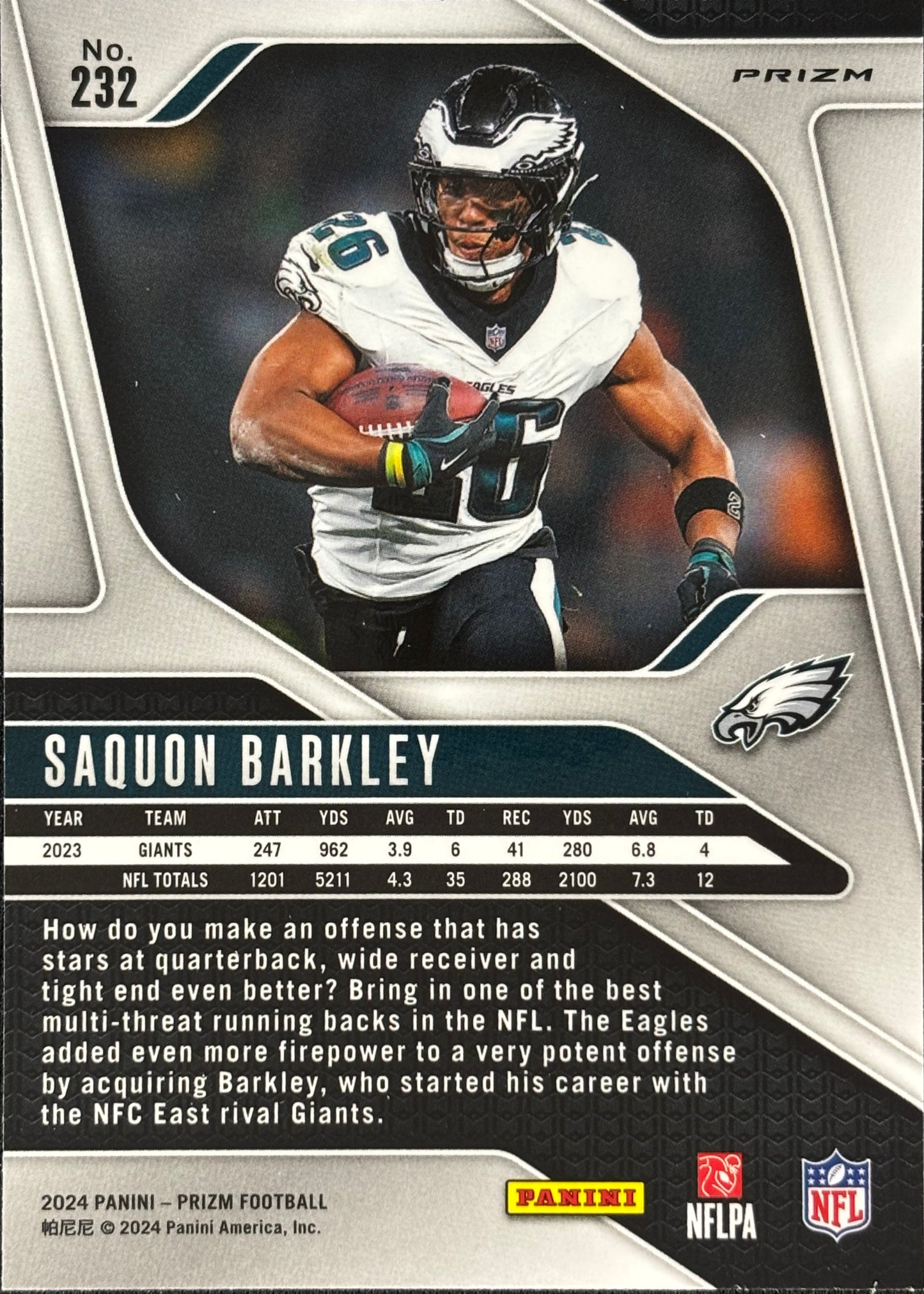 Saquon Barkley Prizm Silver