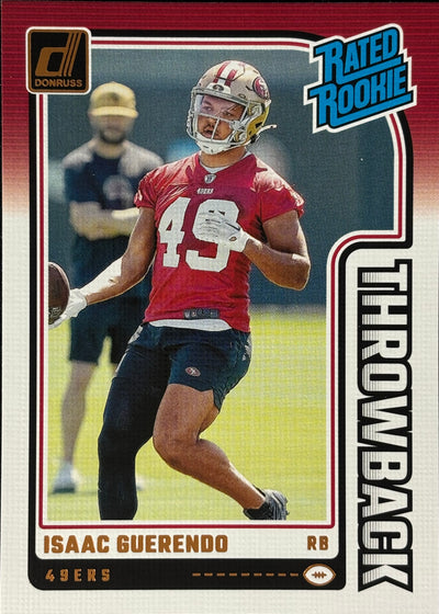 Isaac Guerendo Donruss Throwback Rookie 49ers Sports Card