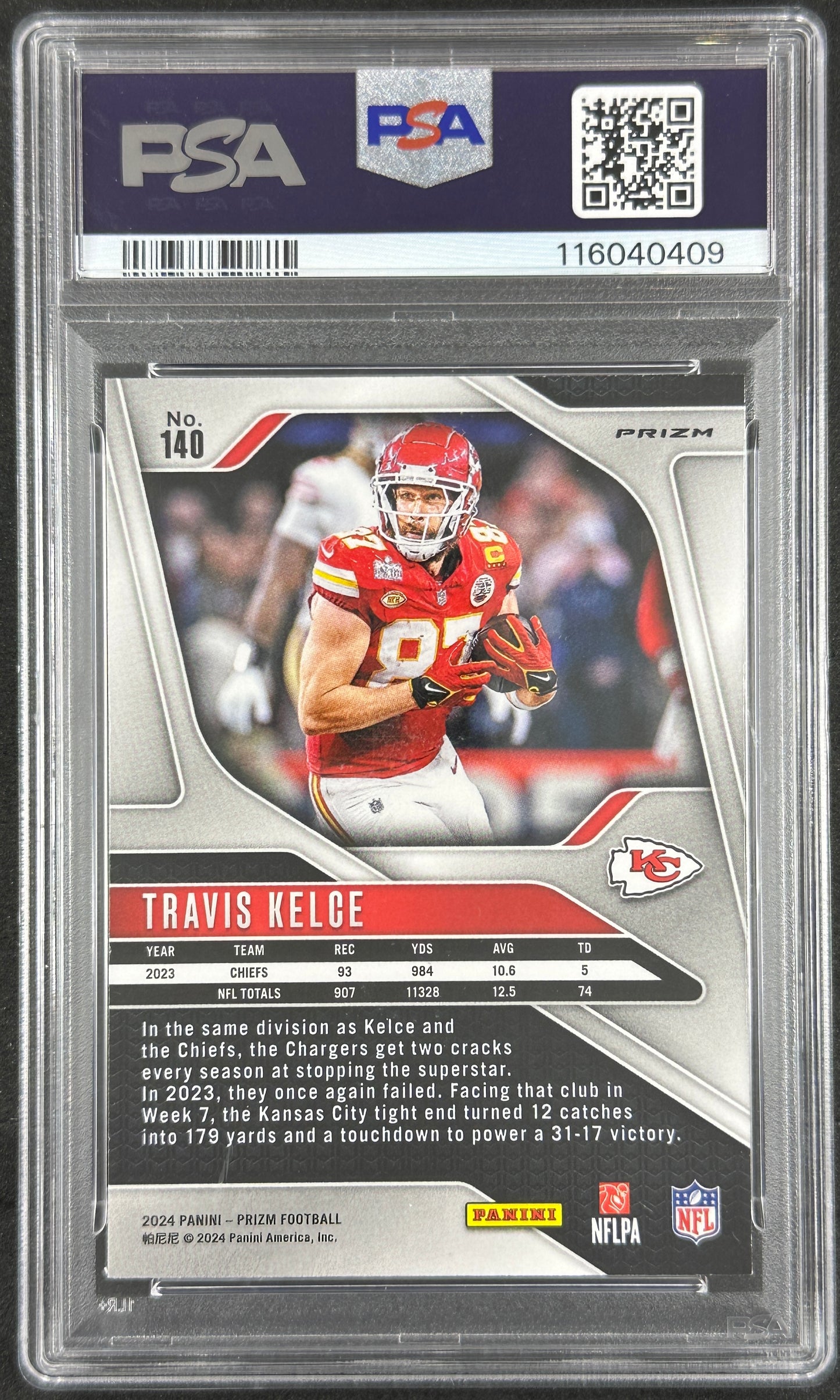 Travis Kelce Black White Checker Prizm PSA 10 Chiefs