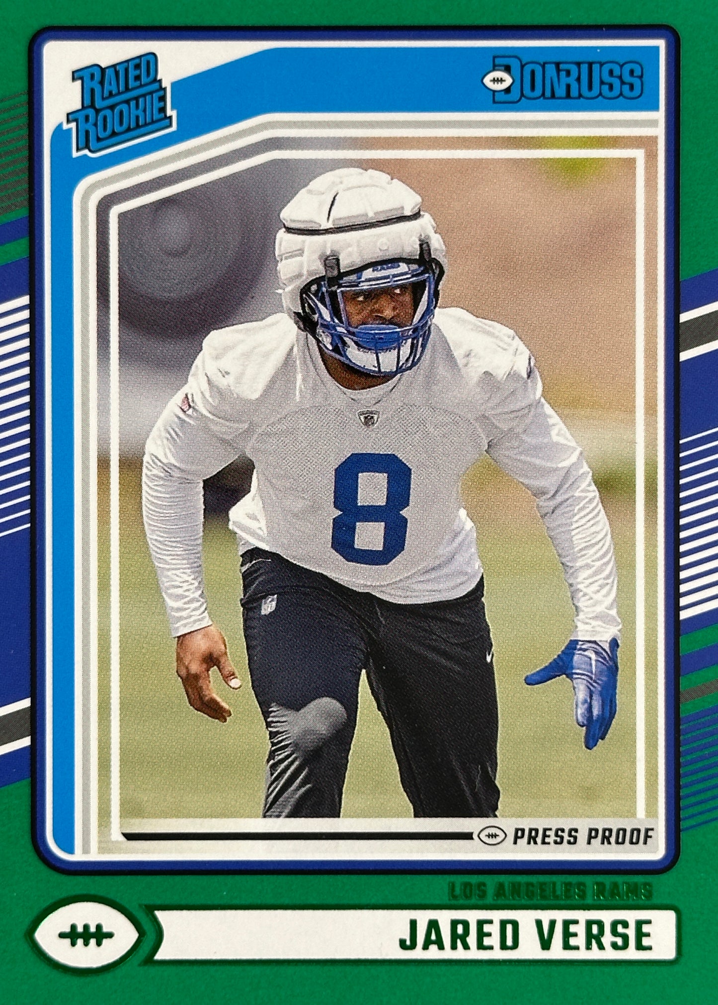 Jared Verse Green Press Proof Rated Rookie Rams