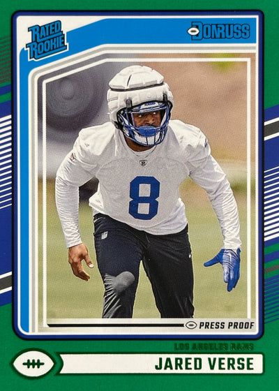 Jared Verse Green Press Proof Rated Rookie Rams