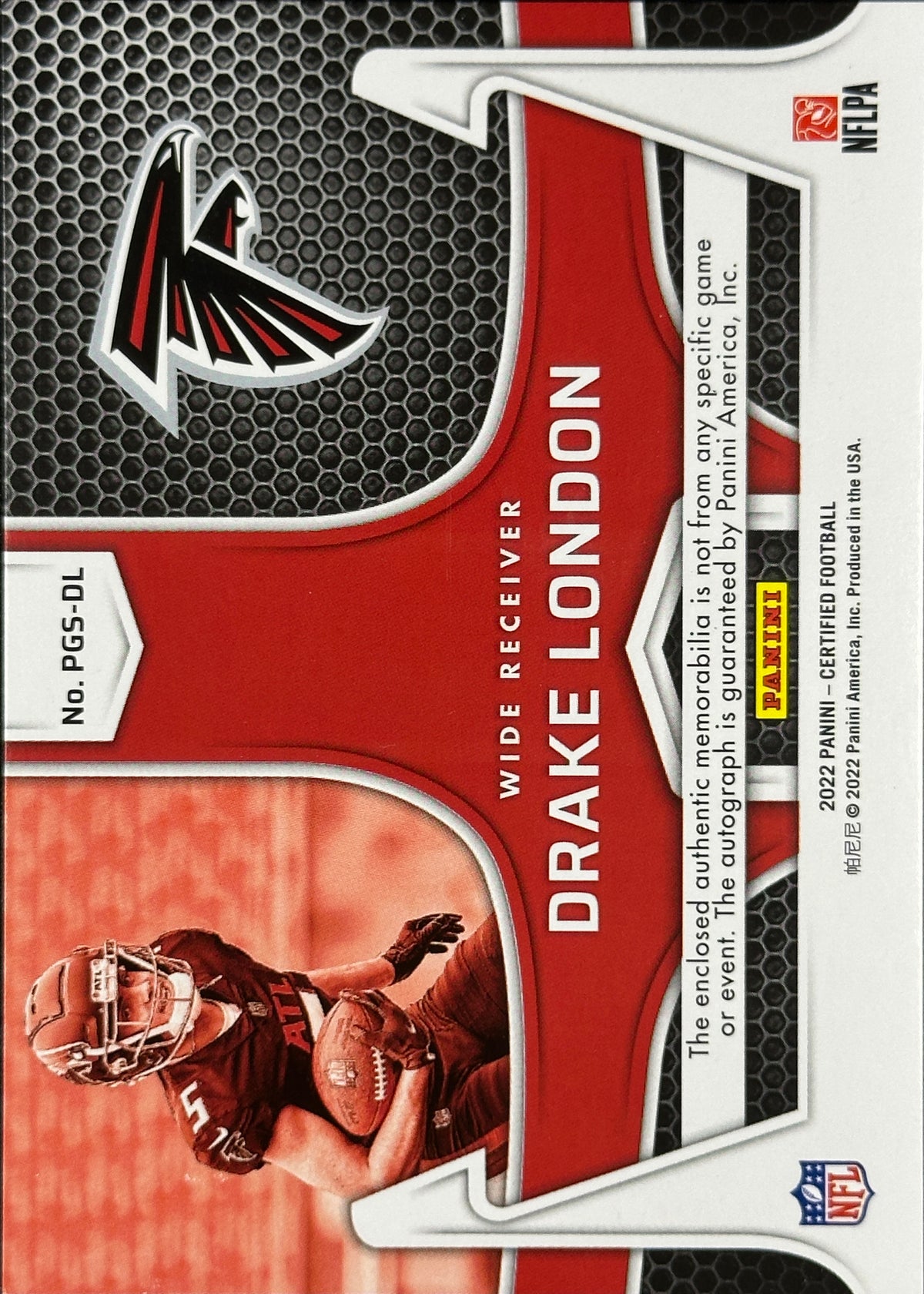 Drake London RPA 5/25 Jersey Number Piece Of The Game Certified Rookie ...