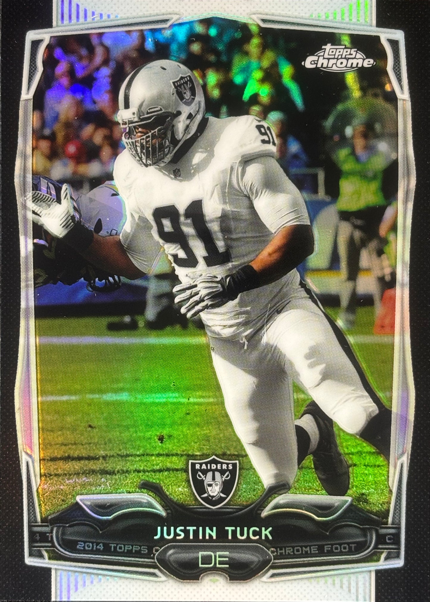 Justin Tuck Topps Chrome Black /299 Raiders