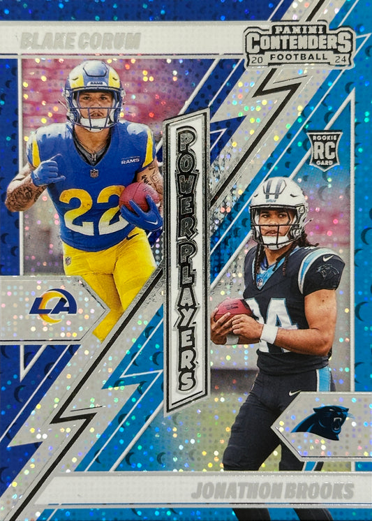 Blake Corum Jonathan Brooks Contenders Power Players FOTL Sparkle Panthers Rams