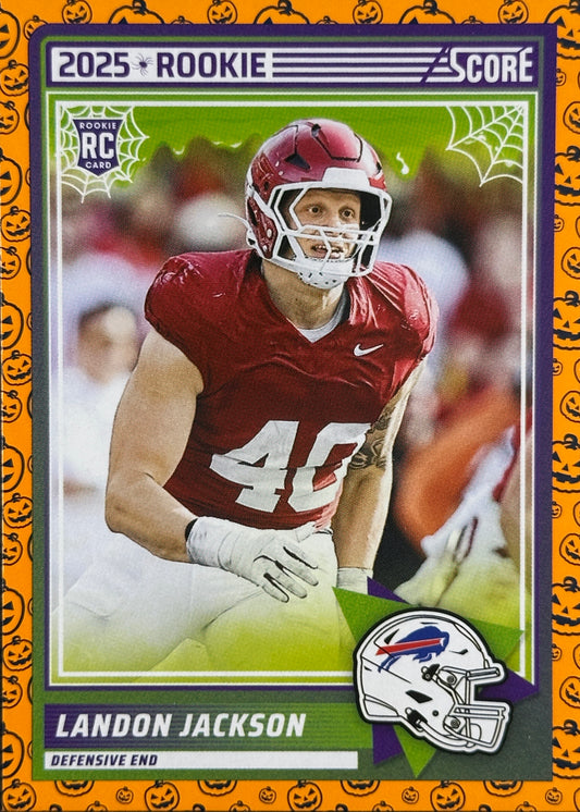 Landon Jackson Score a Treat Orange Pumpkins Rookie Bills