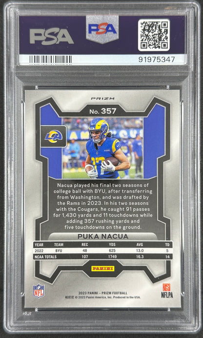 Puka Nacua Prizm Silver Rookie PSA 10 Rams