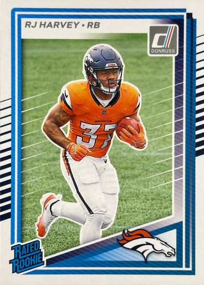 RJ Harvey Rated Rookie Donruss Broncos