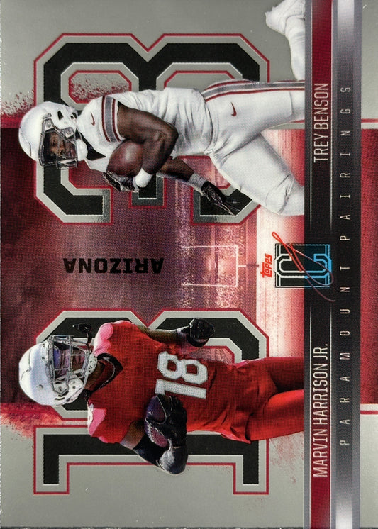 Marvin Harrison Jr Trey Benson Paramont Pairings Topps Signatures Cardinals