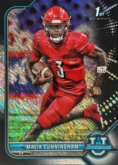 Malik Cunningham Bowman U Chrome Black Shimmer 1/1 Lions Ravens Patriots