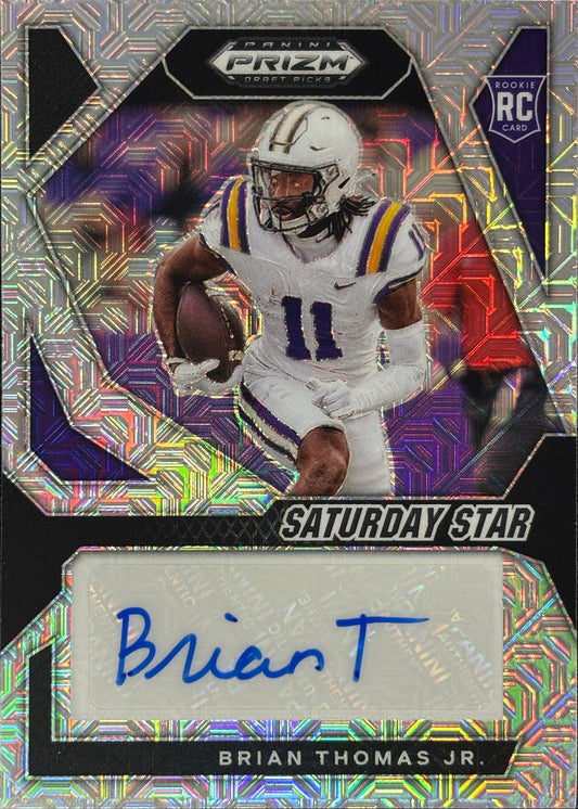 Brian Thomas Jr. Prizm Draft Saturday Star Mojo Auto /25 Rookie Jaguars