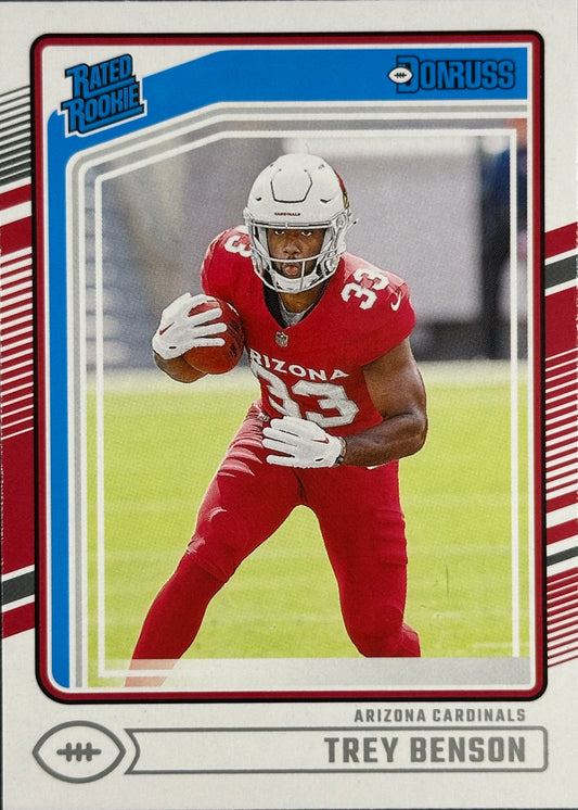 Trey Benson Donruss Rated Rookie Cardinals