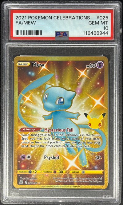 Mew Pokémon Celebrations Secret PSA 10 025/025
