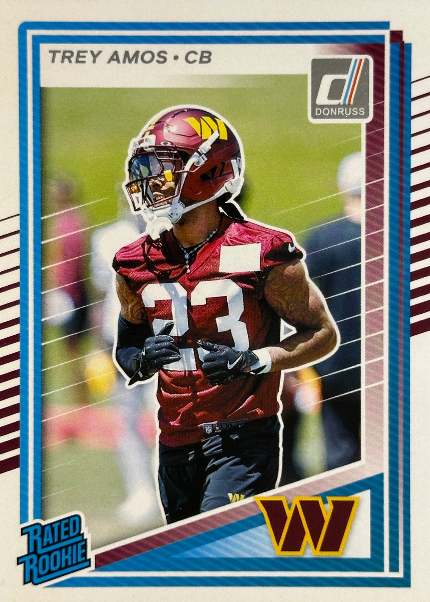 Trey Amos Rated Rookie Donruss Commanders Sports Card