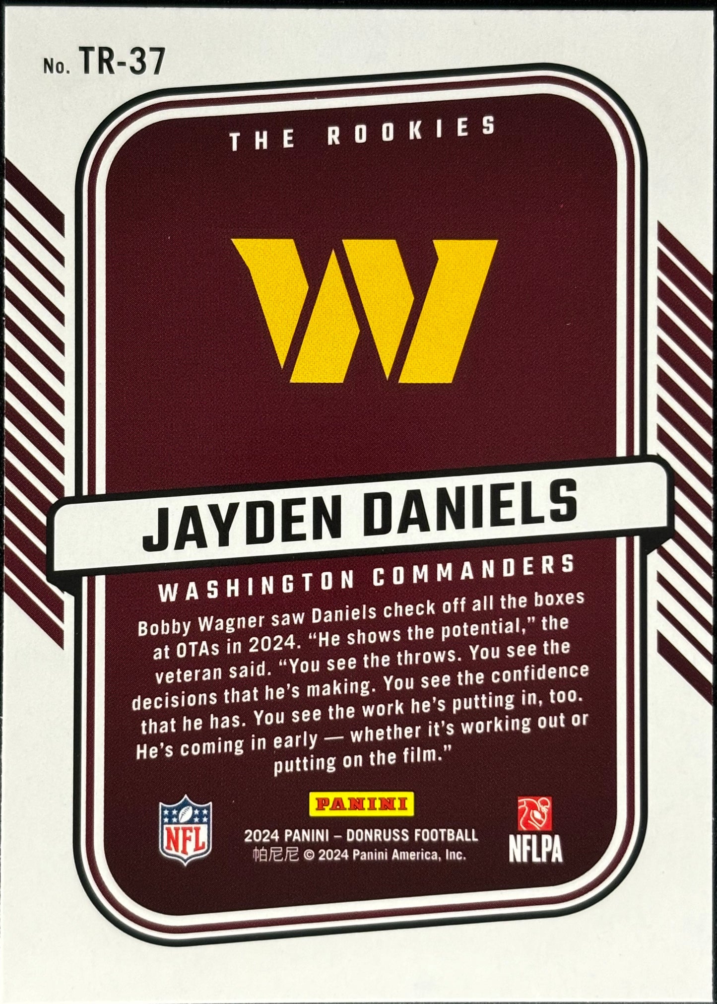 Jayden Daniels Donruss The Rookies