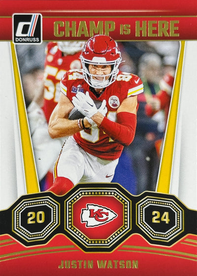 Justin Watson Champ Is Here Donruss Chiefs Texans